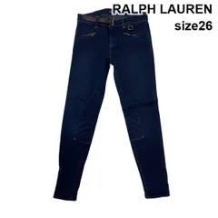 ◆ ラルフローレン RALPH LAUREN デニムパンツ ジーンズ ニーパッチ サイドボタン ダークインディゴ 綿混 26 M 9号 レディース S6I224のサムネイル