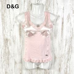 D&G DOLCE&GABBANA ドルチェアンドガッバーナ サテン レース キャミソール ピンク