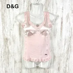 D&G DOLCE&GABBANA ドルチェアンドガッバーナ サテン レース キャミソール ピンクのサムネイル