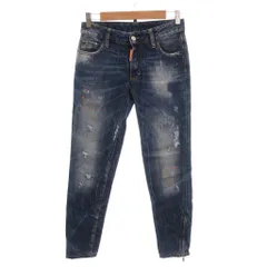 ディースクエアード DSQUARED2 デニムパンツ ジーンズ 36 インディゴブルー ダメージ加工 ジッパーフライ ジップヘム ペイント加工 /NL ■IBO100のサムネイル