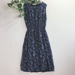 美品✨ グローバルワーク GLOBAL WORK 花柄 ノースリーブ ワンピース ネイビー 総柄
