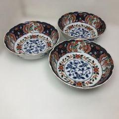 第一陶器 染錦花鳥 古伊万里 中鉢 3客セット 金彩 和食器 260728-8A