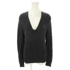 ラルフローレンスポーツ RALPH LAUREN SPORT ニット セーター L 黒 ブラック ケーブルニット Vネック 長袖 25344 /AH6 ■ECA007のサムネイル