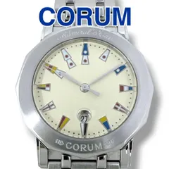 コルム アドミラルズカップ デイト クォーツ メンズ 時計 ブランド 美品 稼働 Corum アイボリー文字盤 シルバー クオーツ ステンレススチール 腕時計 スイス製 SA/未使用に近い ファッションメンズ時計腕時計(アナログ)腕時計(クォーツ)のサムネイル