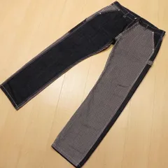 ^479★ 児島ジーンズ KOJIMA GENES デニム マルチストライプ ワークパンツ DENIM HICKORY 切替 ペインター ジーンズ 38 インディゴ ★のサムネイル