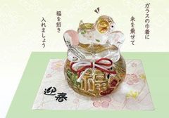 巾着金彩ガラス飾り