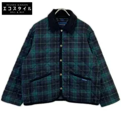 LAVENHAM　ラベンハム　LV12175 J51 TEYNHAM/テイナム ネイビー×グリーン ウール 襟コーデュロイ ブラックウォッチ ダイヤキルティングジャケット　38のサムネイル