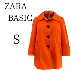 ZARA　BASIC ザラベーシック オレンジ 長袖 ロングコート Sのサムネイル