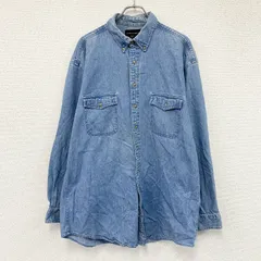 Croft＆Barrow　クラフト＆バロー　長袖ボタンダウンデニムシャツ　インディゴ　Lサイズ　古着のサムネイル