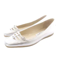 ジミーチュウ JIMMY CHOO フラットシューズ パンプス レザー 35.5 シルバー色のサムネイル
