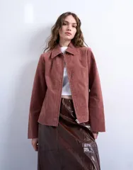 トップショップ レディース アウター ジャケット・ブルゾン スエード Topshop faux suede shacket pink ピンクのサムネイル