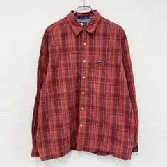 TOMMY JEANS　トミージーンズ　長袖シャツ　チェック柄　赤　レッド　Lサイズ　古着のサムネイル