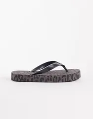 エイソス レディース シューズ サンダル ASOS DESIGN Flavio flip flop in leopard アニマルのサムネイル