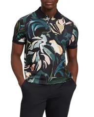 テッドベーカー メンズ トップス ポロシャツ フラワー柄 プリント シャツ コットン フラワー Ted Baker Kivem Floral Print Pure Cotton Polo Shirtのサムネイル