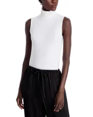 マジェスティック レディース アウター ニット・セータートルネック ノースリーブ Majestic Filaturesleeveless Turtleneck Top Blancのサムネイル