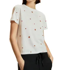 シンシアローレイ レディース トップス Tシャツ プリント Cynthia Rowley Printed Tee White ホワイトのサムネイル