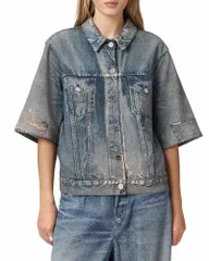 オールセインツ レディース トップス シャツ パイル ALLSAINTS Juni Terry Shirt Illusion Teal ティールのサムネイル