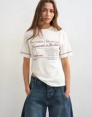 トップショップ レディース トップス Tシャツ グラフィック Topshop Tramonto Di Sicilia graphic tee in ecru エクリュのサムネイル