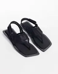 エイソス レディース シューズ サンダル メッシュ ASOS DESIGN Francine mesh sling back sandals Black ブラックのサムネイル