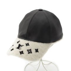 美品 ルイヴィトン キャップ シェアリング モノグラム レザー ブラック