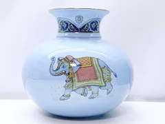 美品　WEDGWOOD　ウェッジウッド　ブルーエレファント　花瓶　陶器のサムネイル