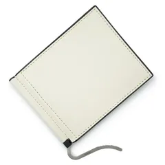 ヴァレクストラ V0L80 グレインカーフレザー ホワイト マネークリップ 札ばさみ 二つ折り財布 シルバー金具 イニシャル入り 箱付 Valextra（未使用　展示品）のサムネイル