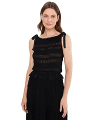 オールセインツ レディース トップス シャツ Allsaints Lotus Top Black ブラックのサムネイル