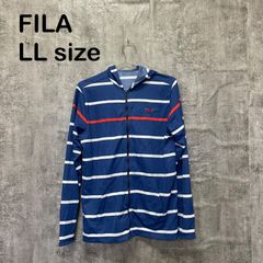 [k-761] FILA 필라 LL Zip 업 파커 보더 블루 블루 원포인트 로고 스포츠 캐주얼 UV 대책 경량