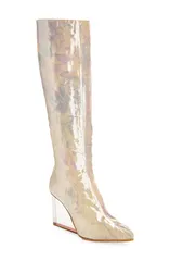 マルタンマルジェラ レディース シューズ スニーカー ブーツ Maison Margiela Tabi Claw Plexi Knee High Boot Women METALLIC SILVERのサムネイル