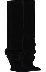 バルマン レディース シューズ スニーカー スエード ブーツ レザー Balmain Suede leather Wedge thighhigh boots Women black ブラックのサムネイル