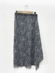 JUN ASHIDA ジュンアシダ シルク100% シアー ラップ スカート size9(M)/黒×白 ■◆レディースのサムネイル
