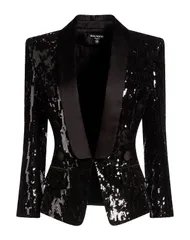 バルマン レディース アウター ジャケット・ブルゾン テーラードジャケット BALMAIN Black ブラックのサムネイル