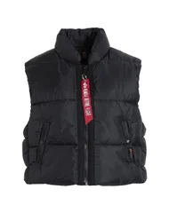 アルファインダストリーズ レディース アウター ジャケット・ブルゾン パファージャケット ALPHA INDUSTRIES Black ブラックのサムネイル