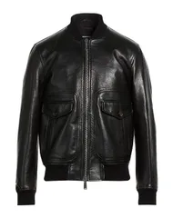 ディースクエアード メンズ アウター ジャケット・ブルゾン レザーブルゾン DSQUARED2 Black ブラックのサムネイル