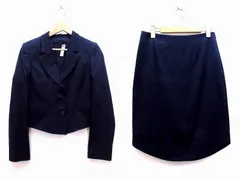 【218618】HUGO BOSS ヒューゴボス  スカートスーツ　セットアップ　コットンレーヨン  ・IT40 ネイビーのサムネイル