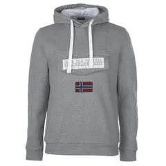 ナパピリ メンズ アウター ニット・セーター ロゴ パーカー Napapijri Logo Hoodie Grey Marl グレーのサムネイル