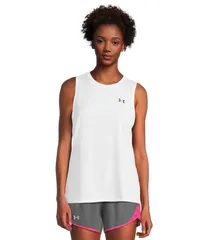 アンダーアーマー レディース トップス シャツ Under Armour Tech Tank Solid WhiteBlack ホワイトのサムネイル