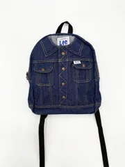 Lee リー デニムシャツ風 ジージャン風 リュック デイパック バッグ sizeM/紺 ■■キッズのサムネイル