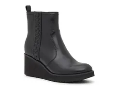 アース レディース シューズ ブーツ・レインブーツ Earth Camryn Wedge Bootie Black Faux Leather ブラックのサムネイル