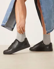 エイソス レディース シューズ スニーカー レース ASOS DESIGN Delta lace up sneakers Black ブラックのサムネイル