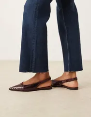 エイソス レディース シューズ パンプス スパンコール ASOS DESIGN Linford slingback ballet flats sequins Burgundy sequin バーガンデのサムネイル