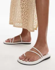 トップショップ レディース シューズ サンダル ミニ Topshop Jasper minimal sandals WHITE ホワイトのサムネイル