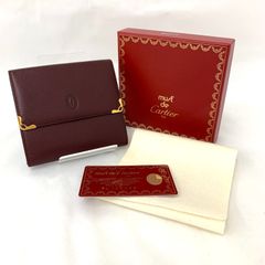 美品】Cartier カルティエ マスト コンパクト財布 ボルドー 箱付