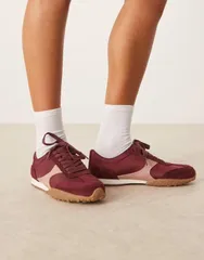 エイソス レディース シューズ スニーカー レース ASOS DESIGN Dive lace up sneakers Burgundy mix バーガンディのサムネイル