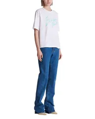 バルマン レディース トップス シャツ プリント Boxy TShirt with Balmain Paris Brush Print White ホワイトのサムネイル
