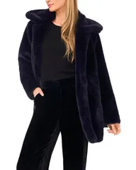 テッドベーカー レディース アウター コート Ted Baker Aryana Faux Fur Coat Baritone Blue ブルーのサムネイル