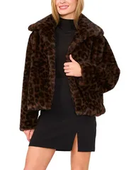 テッドベーカー レディース アウター コート クロップド Ted Baker Aryanal Cropped Faux Fur Coat Rich Black ブラックのサムネイル