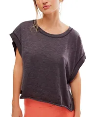 フリーピープル レディース トップス Tシャツ Free People My Time Tee Black ブラックのサムネイル