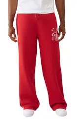 トゥルーレリジョン メンズ ボトムス カジュアルパンツ スウェットパンツ True Religion Rib Stitch Dept Baggy Sweatpants Trv Red レッドのサムネイル