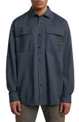 ジースター メンズ トップス シャツ レギュラーフィット コットン リネン GSTAR CPO Regular Fit Cotton Linen ButtonUp Shirt India Inkのサムネイル